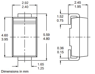 Plan mécanique - Nexperia Redresseur de récupération ultra-rapide US1M